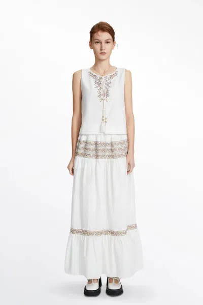 Fabrique Keira Vest And Skirt Set In White