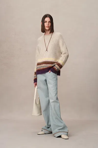 Fabrique Kiko Striped Knit Sweater In Baby Alpaca Blend In Multi