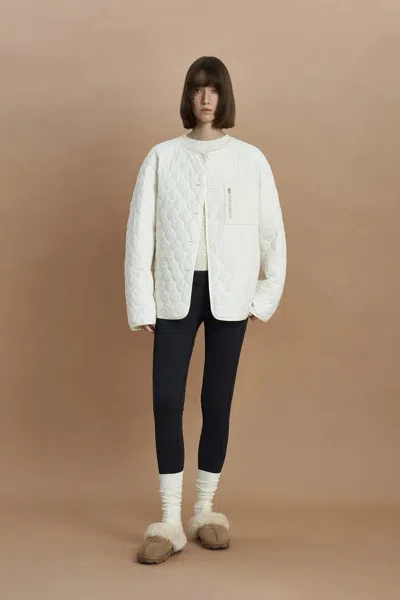 Fabrique Lenora Water Repellent Quilted Jacket In Durable High Density Fabric In White