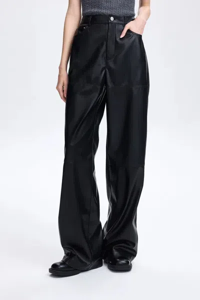 Fabrique Liz Stitches Eco Leather Pants In Black