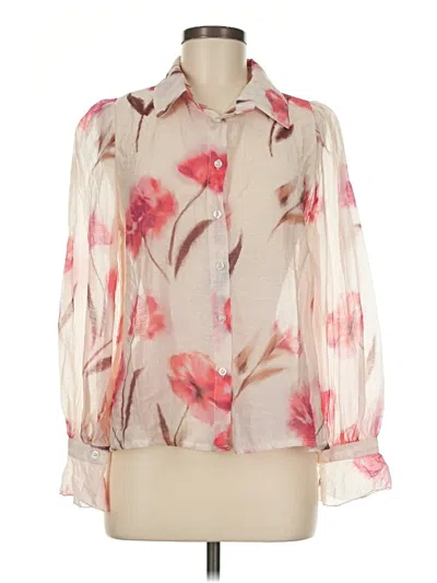Pre-owned Fabrique Long Sleeve Blouse In Pink
