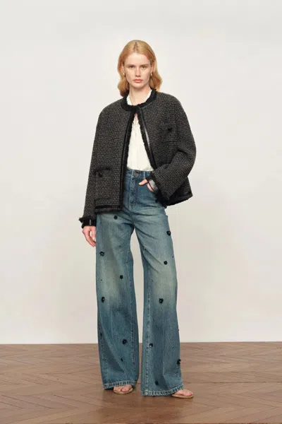 Fabrique Lucia Jacket In Wool Blend Tweed In Black