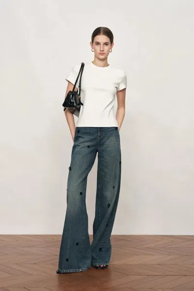 Fabrique Lucy White T-shirt In Cotton Blend In Multi