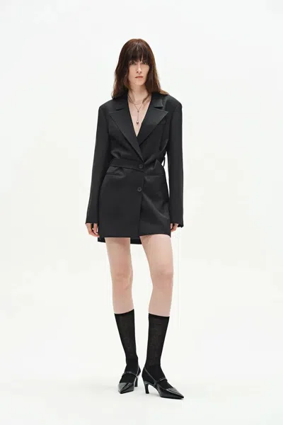 Fabrique Mel Blazer Suit Dress In Acetate-merino In Black