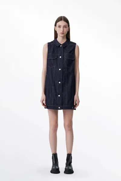 Fabrique Millie Dress In Tencel Denim In Blue