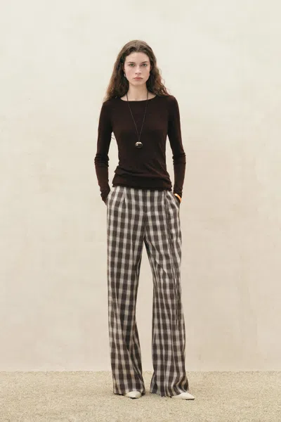 Fabrique Millie Layered Tank And T Shirt Set In Brown