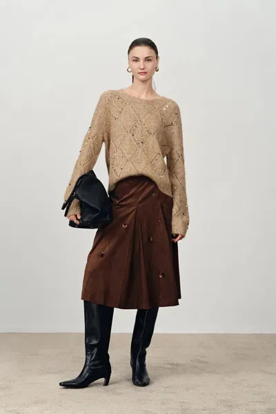 Fabrique Mimi Hand Sewn Sequin Pullover In Merino-alpaca Sequin Yarn