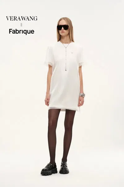 Fabrique Mirage Double-layer Organza Label T-shirt Dress In Cotton And Organza In White