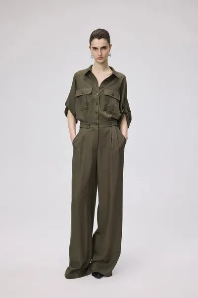 Fabrique Mirielle Safari Jumpsuit In Green