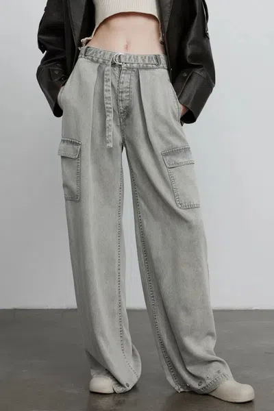 Fabrique Miura Wide-leg Jeans In Tencel Denim In Gray