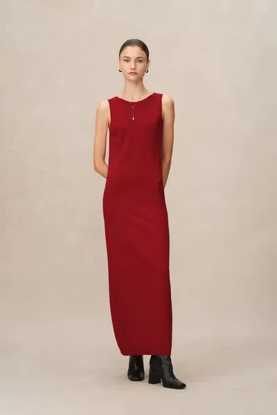 Fabrique Molly Fitted Dress In High Stretch Knit In Red