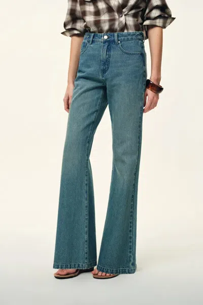 Fabrique Molly Washed Bootcut Jeans In Cotton Denim In Blue