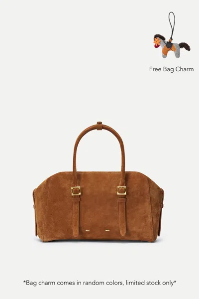 Fabrique Monti Small Boston Bag In Suede