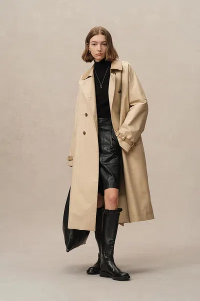 Fabrique Morrone Belted Trench Coat In Cotton