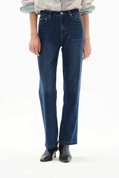 Fabrique Nicola Tapered Jeans In Stretchy Denim In Blue