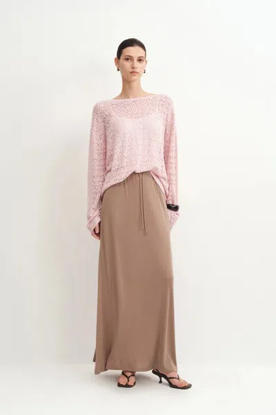 Fabrique Nicole Reversible Front Or Back Sweater In Triacetate With Cashmere Knit In Pink