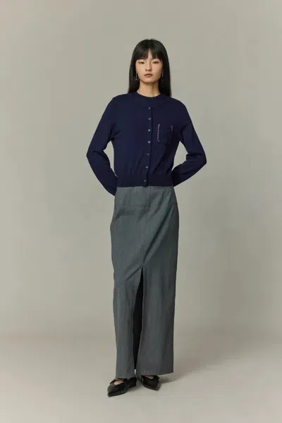 Fabrique Nika Knit Cardigan In Blue