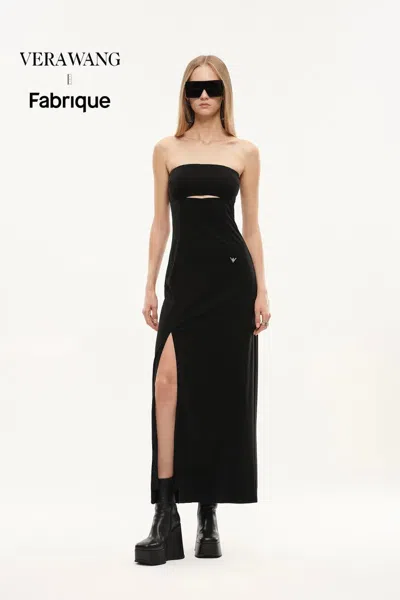 Fabrique Obsidian Strapless Structured Bandeau Dress In Four-way Stretch Fabric In Black