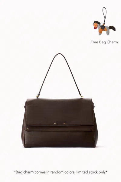 Fabrique Rialto Double Flap Handbag In Calfskin Leather In Red