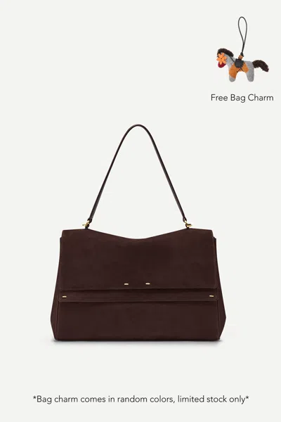 Fabrique Rialto Double Flap Handbag In Top-grain Nubuck Leather