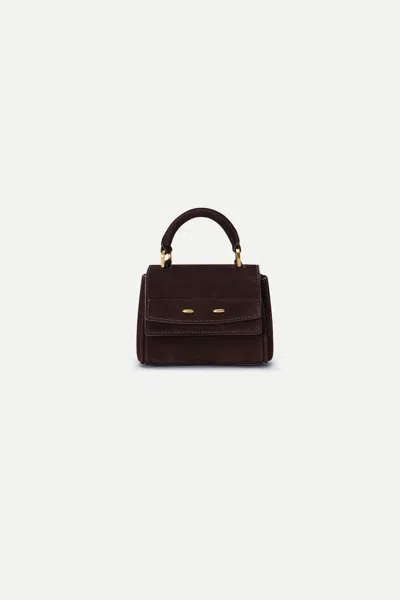 Fabrique Rialto Mini Charm Bag In Top-grain Matte Cowhide Leather In Brown
