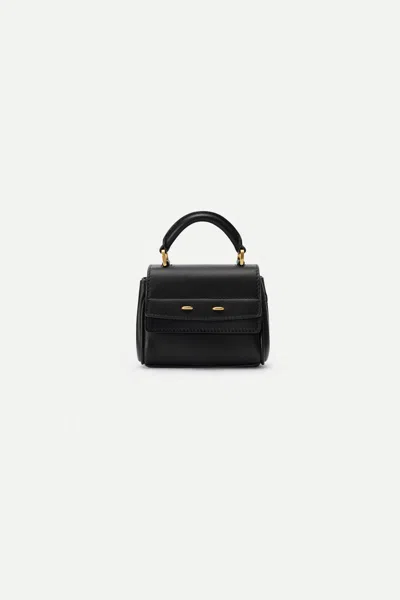 Fabrique Rialto Mini Charm Bag In Top-grain Nappa Cowhide Leather In Black