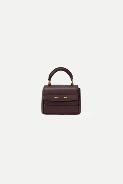 Fabrique Rialto Mini Charm Bag In Top-grain Nappa Cowhide Leather In Brown