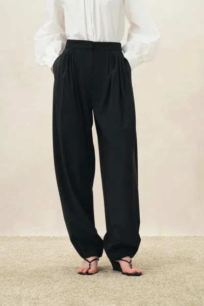 Fabrique Rio Drapey Balloon Pants In Wool Blend In Black