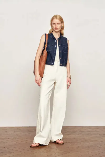 Fabrique Sloane Tencel Denim Vest Top In Lightweight Cotton Denim In Blue