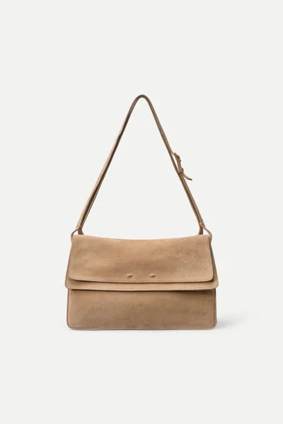Fabrique Soft Rialto Double-flap Shoulder Bag In Soft Velvety Suede