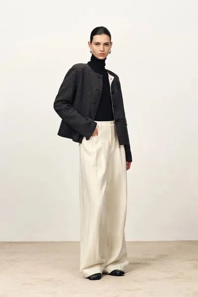 Fabrique Sola Double Faced Boxy Jacket In Silk Wool Camel Blend In Multi