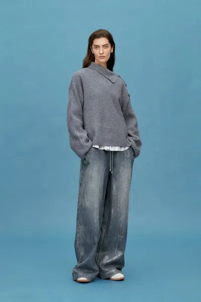 Fabrique Soleil Sweater In Merino Cashmere Knit In Gray