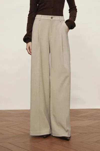 Fabrique Solo Baggy Pants In Linen Style Blend In White