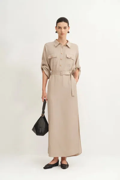 Fabrique Stefano Shirt Dress In Brown