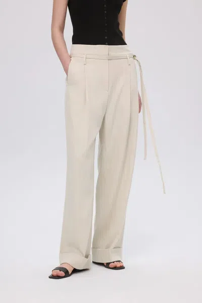 Fabrique Suma High Waisted Straight Leg Pants In Tencel Lyocell Blend In White
