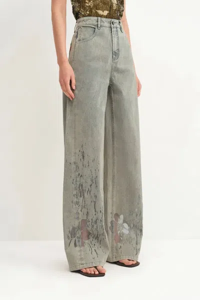 Fabrique Thalia Devoré Jeans In Composite Denim In Gray