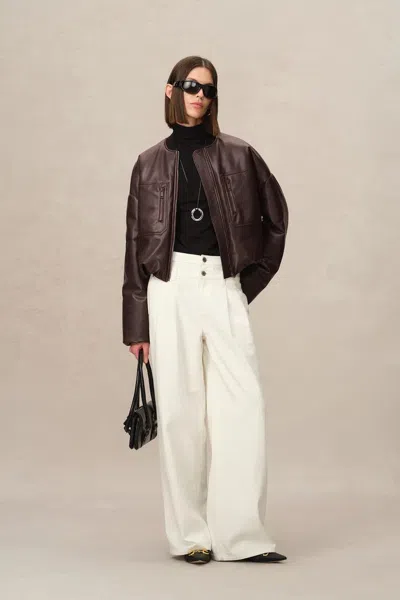 Fabrique Thebe Faux Leather Puffer Jacket In Vegan Leather