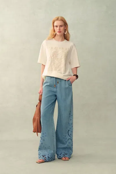 Fabrique Tina Heart Patch T-shirt In Premium Jersey Cotton In White