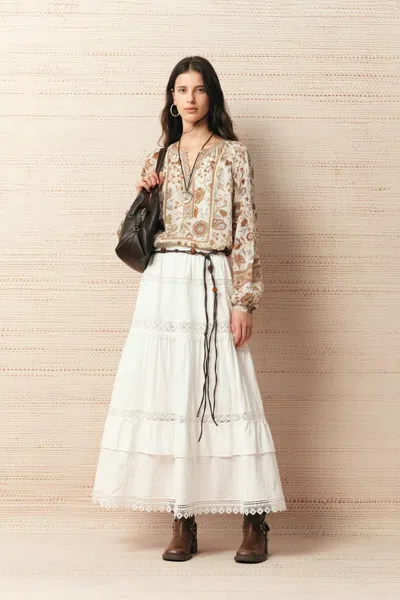 Fabrique Vila Persian Inspired Floral Puff Sleeve Blouse In Cupro Blend In Multi