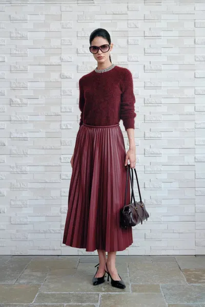 Fabrique Violet Crystal Embellished Collar Sweater In Alpaca Blend In Brown