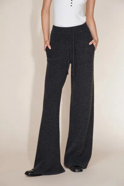 Fabrique Vivi Wide Leg Pants In Merino Wool Knit In Gray