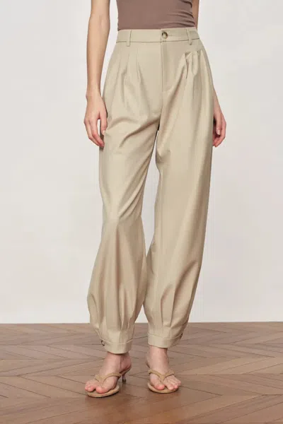 Fabrique Wilderness Balloon-leg Tailored Pants In Fine Acetate And Lamb Wool Blend In Neutral