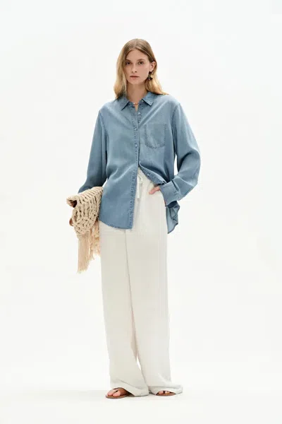 Fabrique Willo Sky Blue Shirt In Tencel Denim