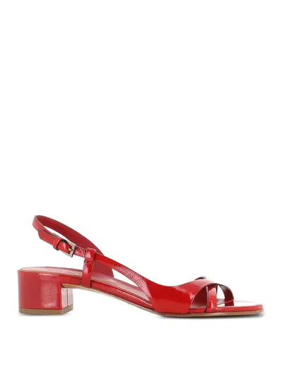 Fabrizio Del Carlo Ann Low Heel Sandals In Red