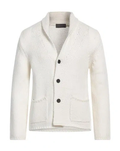 Fabrizio Del Carlo Man Cardigan Ivory Size S Merino Wool, Polyamide In White