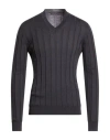 Fabrizio Del Carlo Man Sweater Lead Size Xl Merino Wool In Gray