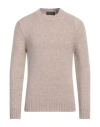 Fabrizio Del Carlo Man Sweater Light Brown Size M Merino Wool, Polyamide, Alpaca Wool, Elastane In Beige