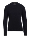 Fabrizio Del Carlo Man Sweater Navy Size M Merino Wool, Polyamide, Alpaca Wool, Elastane In Navy Blue