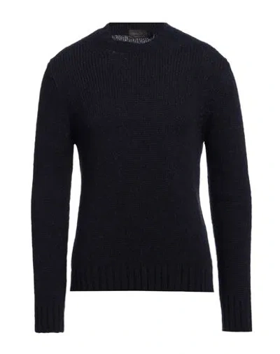 Fabrizio Del Carlo Man Sweater Navy Size M Merino Wool, Polyamide, Alpaca Wool, Elastane In Navy Blue