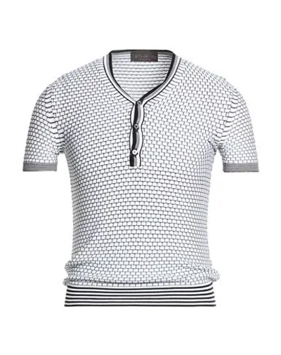 Fabrizio Del Carlo Man Sweater White Size L Cotton In Multi
